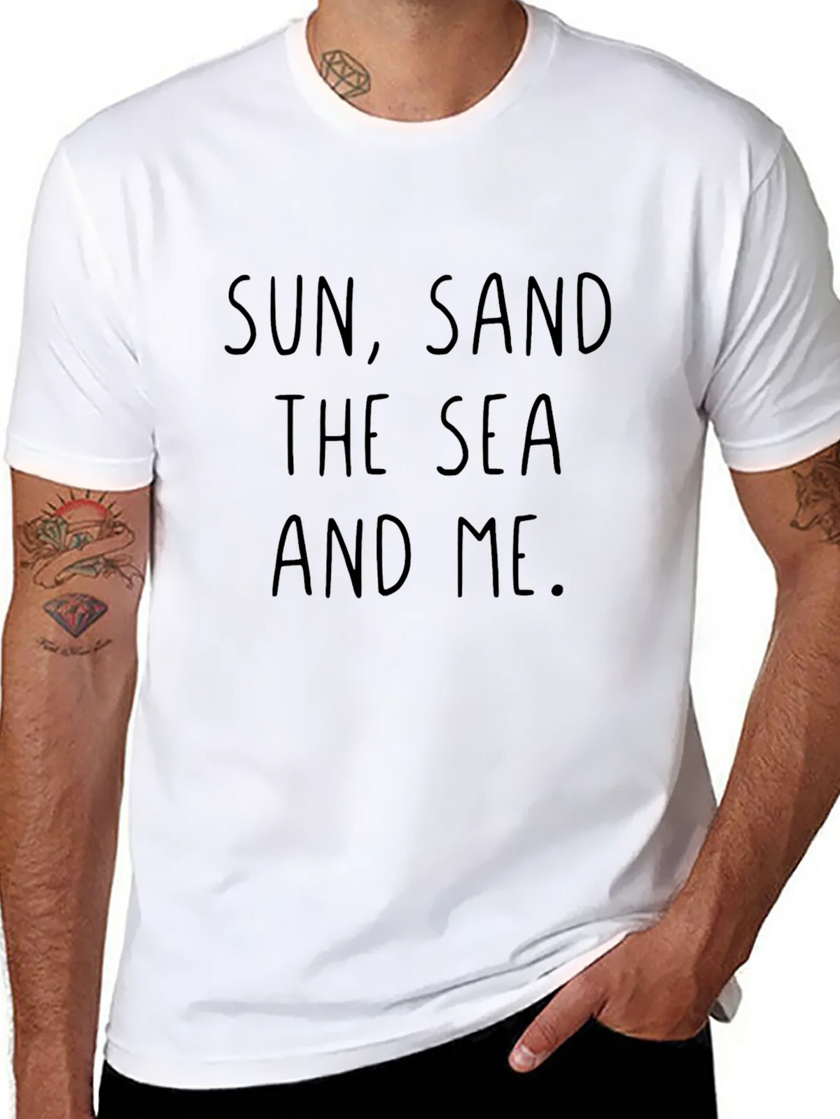 Sun Sand Sea and Me Black T-Shirt product image 2