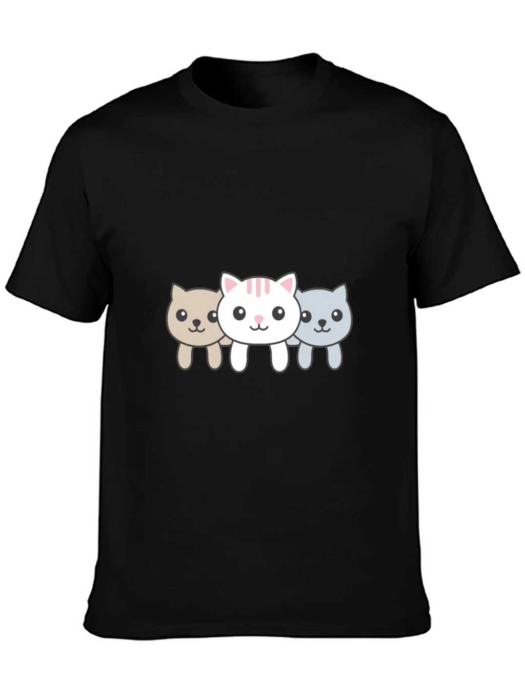 Cute Cat Trio Black Graphic Tee product image 1