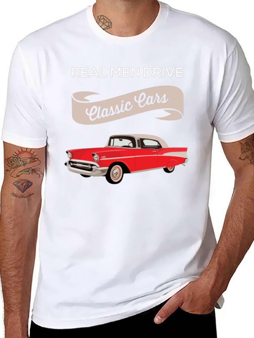 Real Men Drive Classic Cars T-Shirt - Retro Automotive Tee product image 5