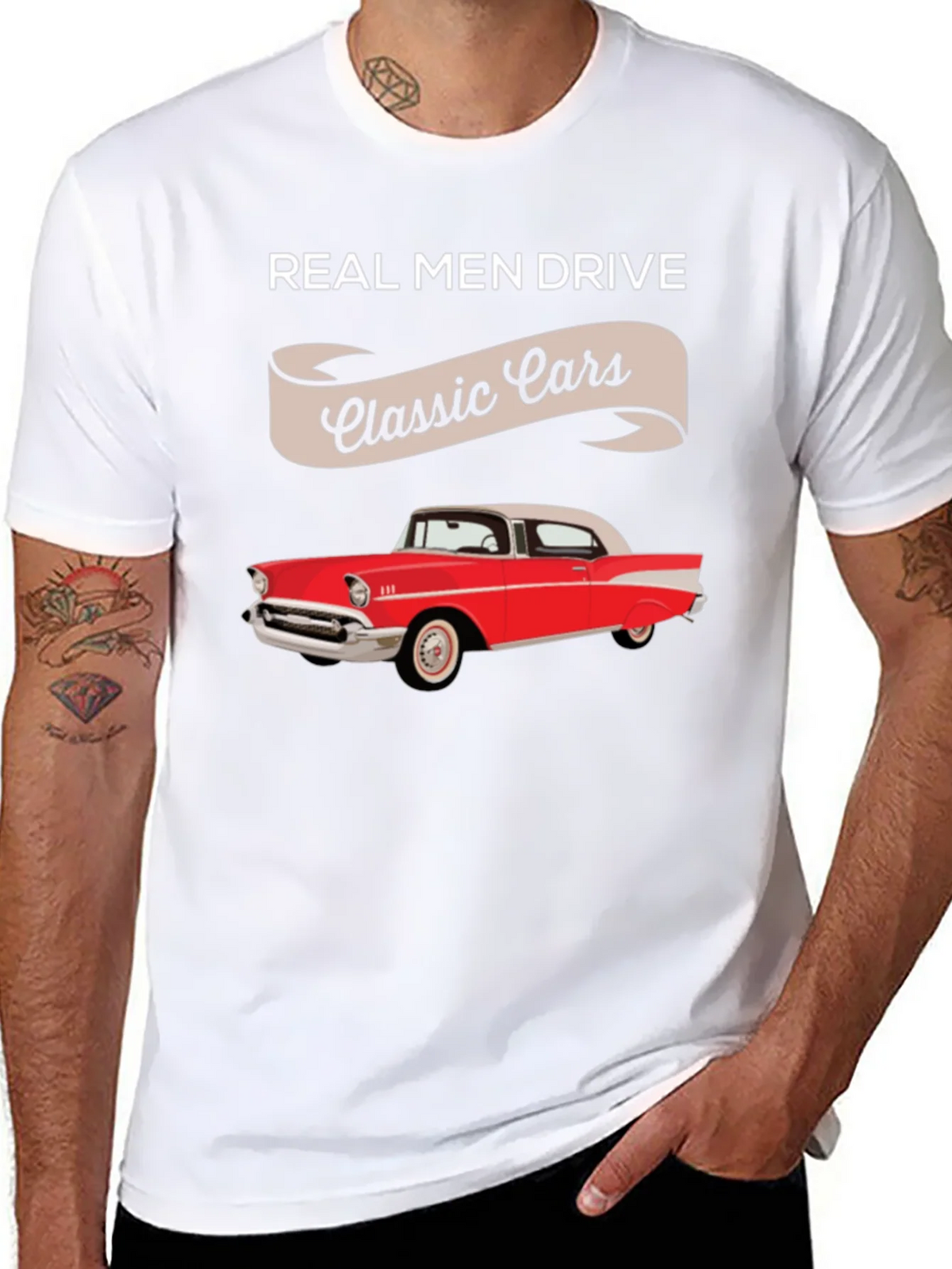 Real Men Drive Classic Cars T-Shirt - Retro Automotive Tee product image 5