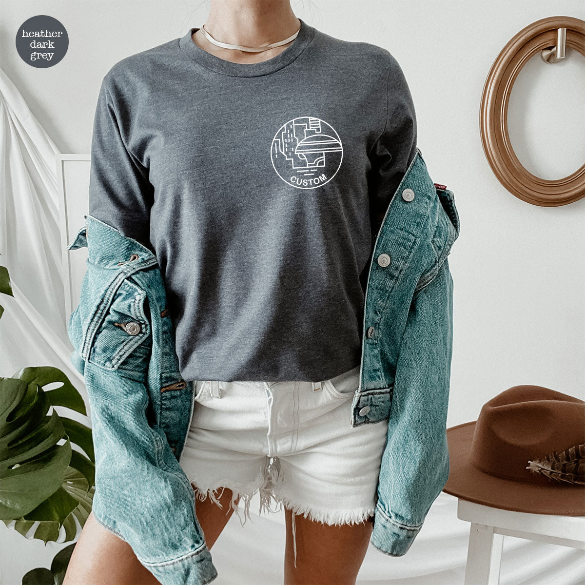 Planet Line Drawing Sweatshirt, Customizable Galaxy Pocket product image 3