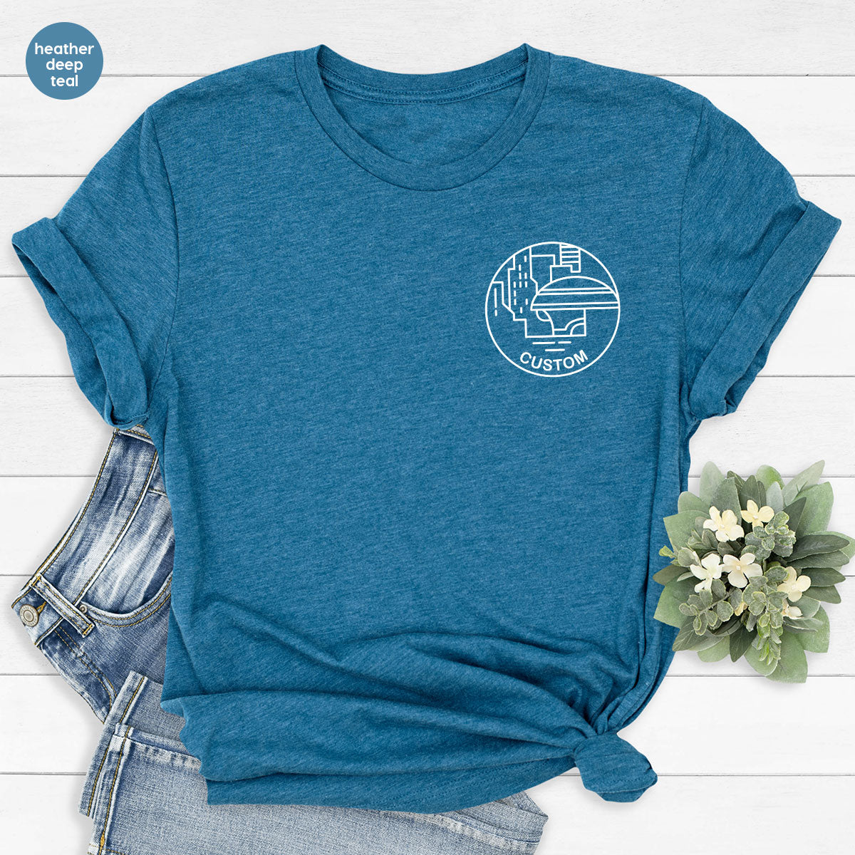 Planet Line Drawing Sweatshirt, Customizable Galaxy Pocket product image 4
