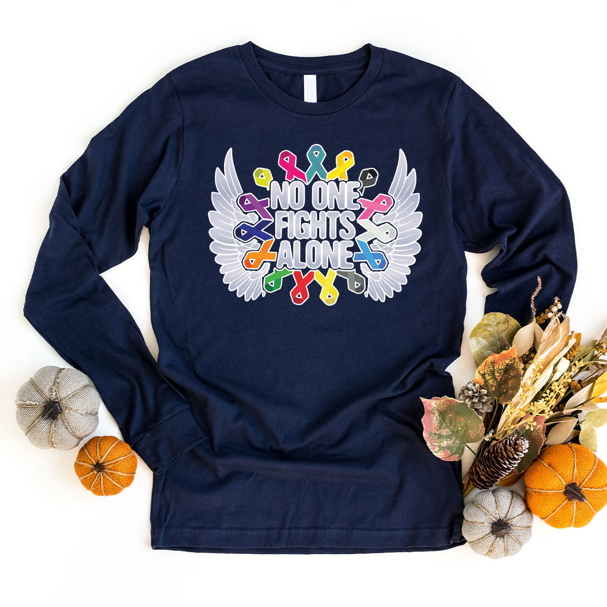 No One Fights Alone Shirt, Cancer Fighter T-Shirt, Warrior product image 50