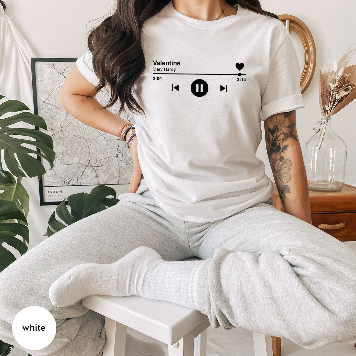Valentine's Day Shirt, Play Music For Playlist T-Shirt product image 28