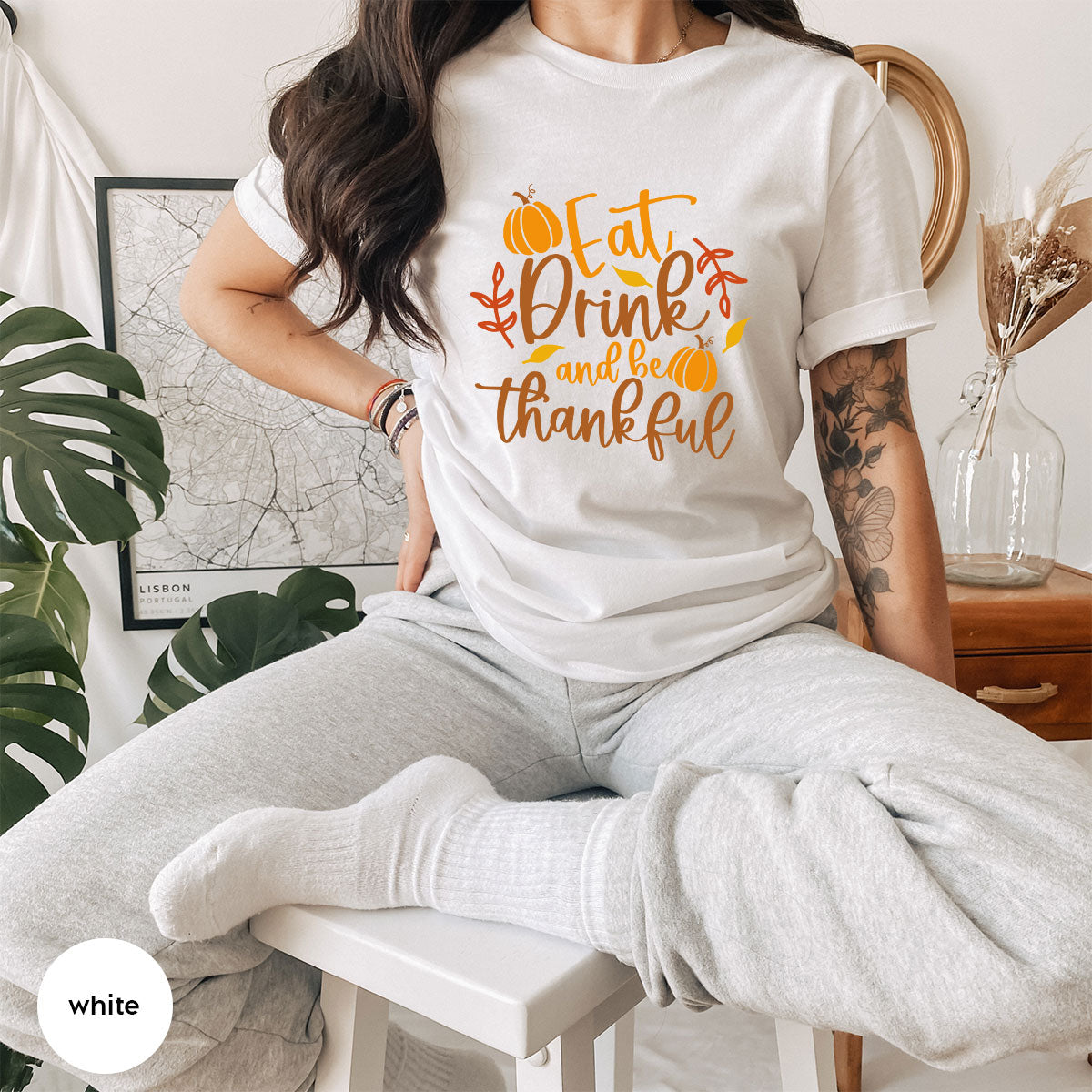 Cute Pumpkin T-Shirt, Fall Graphic Tees, Thankful Gifts product image 87