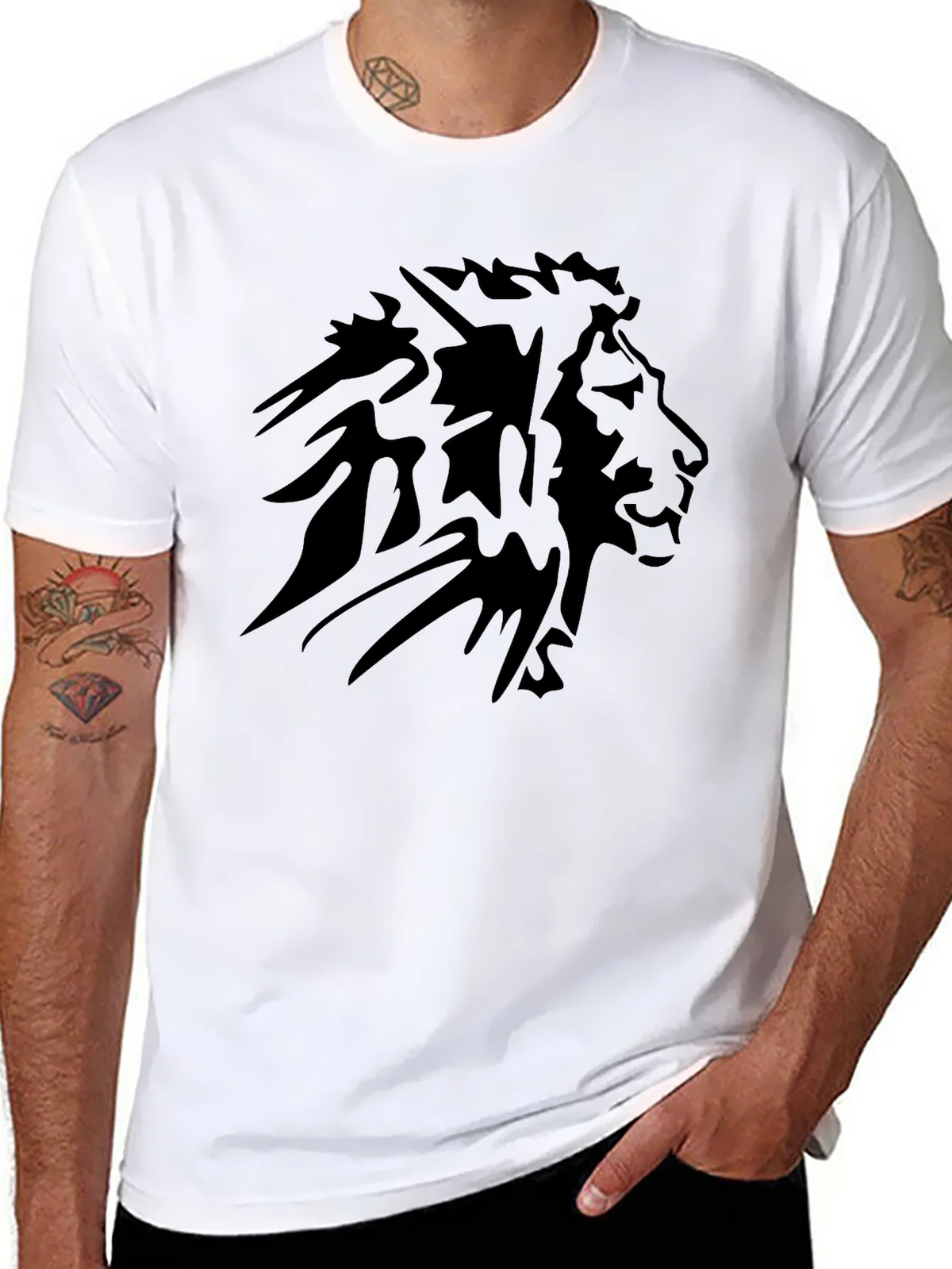 Mens Black Lion Graphic Tee - Short Sleeve product image 7