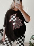 Black checkered Bolt Tee product image 1
