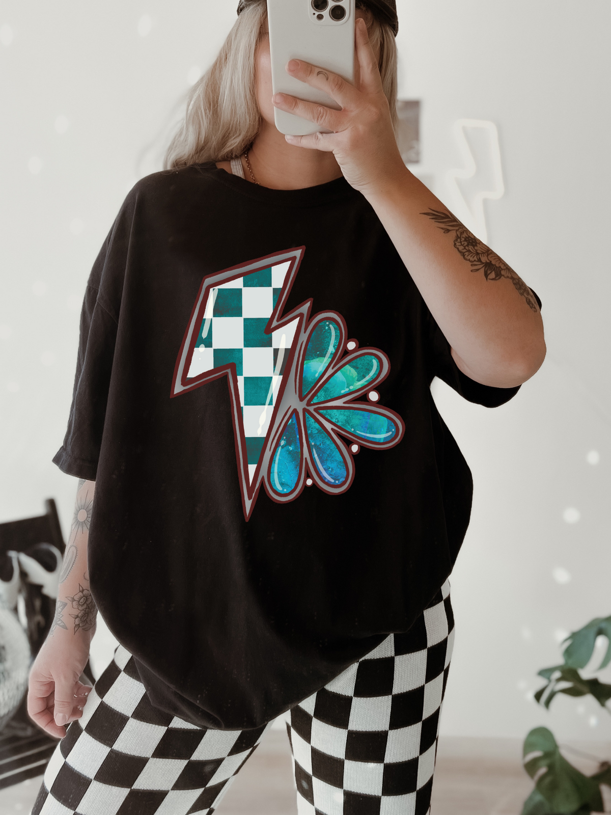 Blue Checkered Bolt Tee product image 3