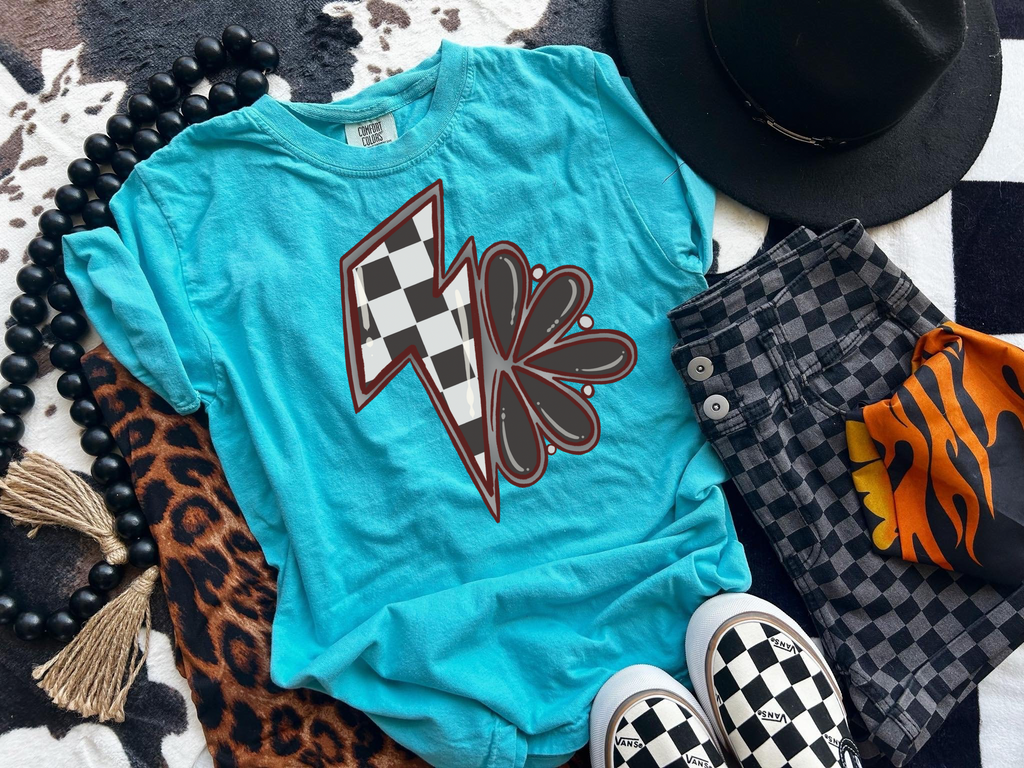 Black checkered Bolt Tee product image 3