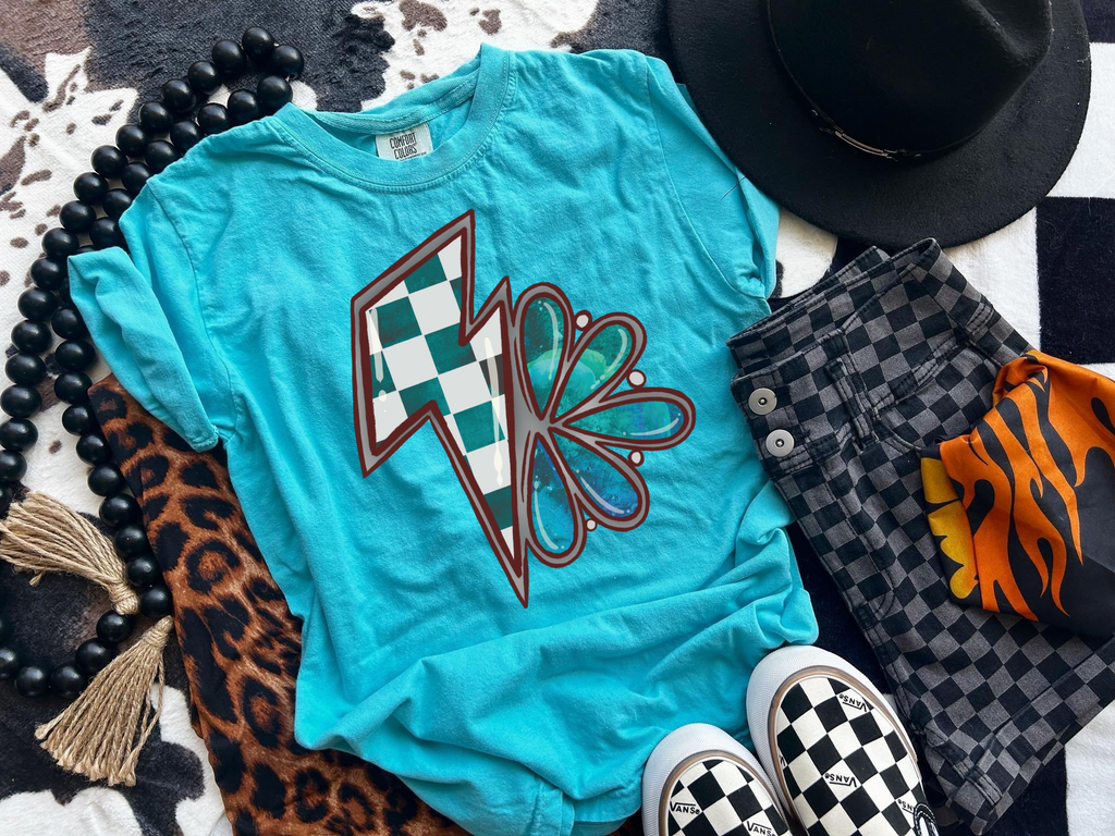 Blue Checkered Bolt Tee product image 2