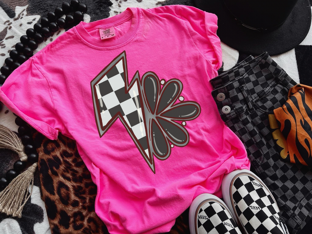 Black checkered Bolt Tee product image 4