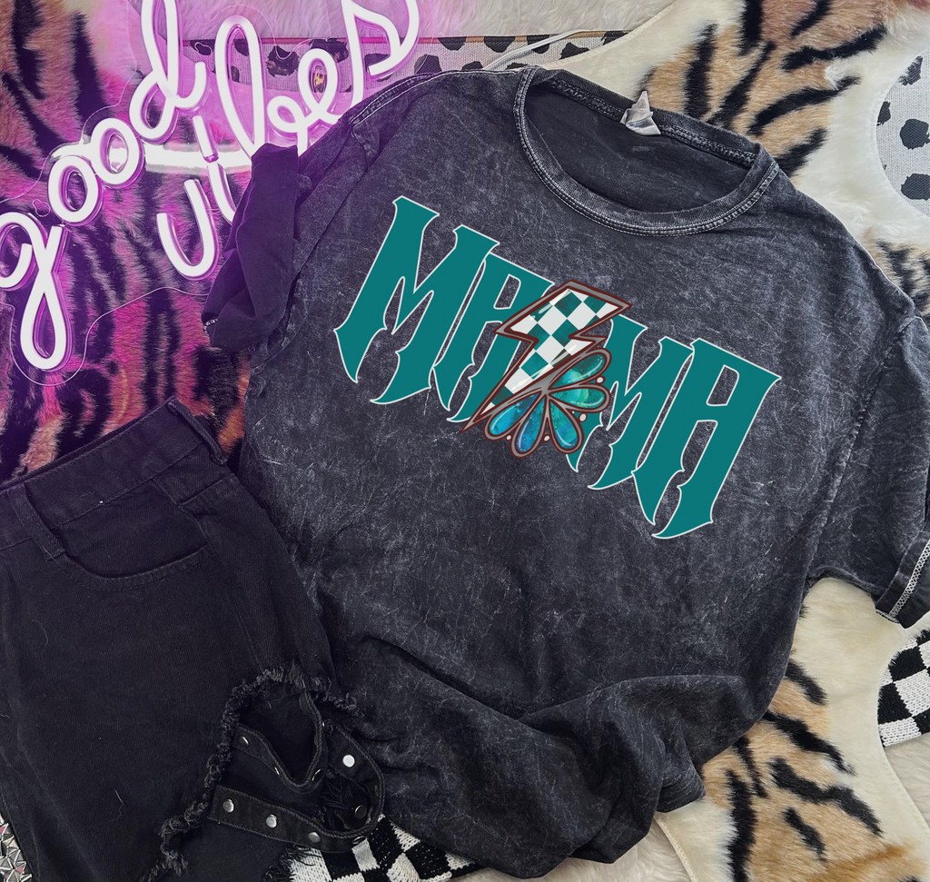Blue Mama Checkered Bolt Tee product image 1
