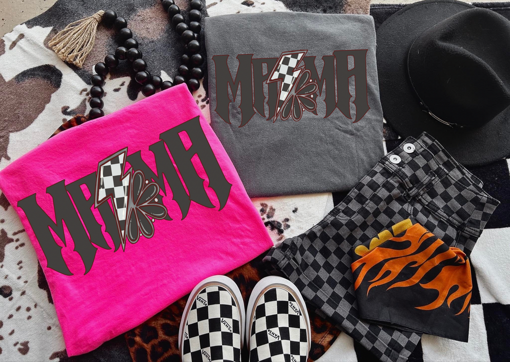 Black Mama Checkered Bolt Tee product image 2