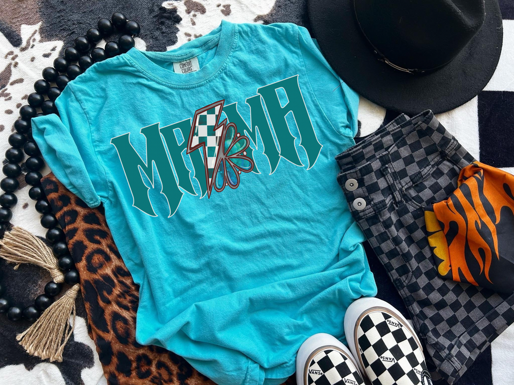 Blue Mama Checkered Bolt Tee product image 3