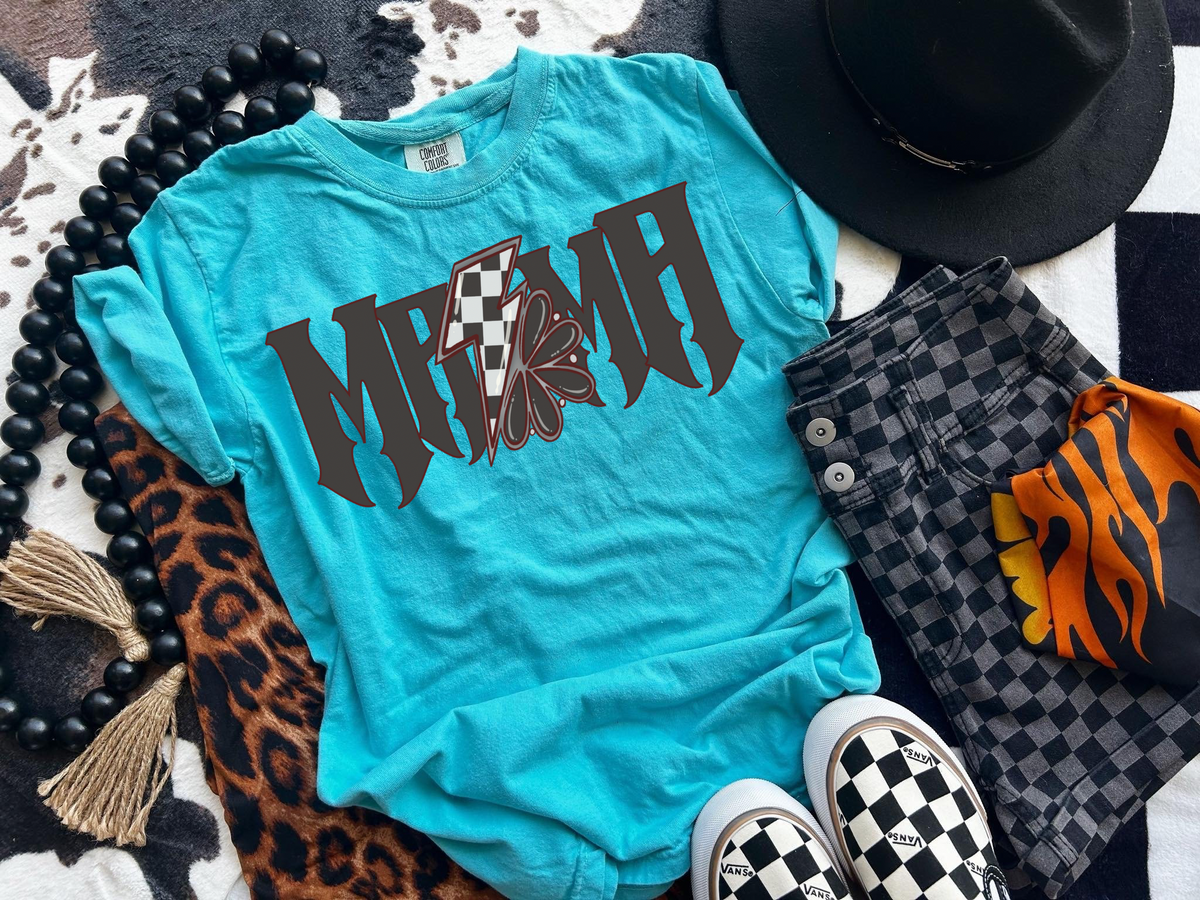 Black Mama Checkered Bolt Tee product image 1