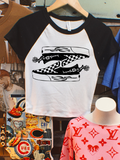 Checkered Out Rib Raglan Baby Tee product image 1