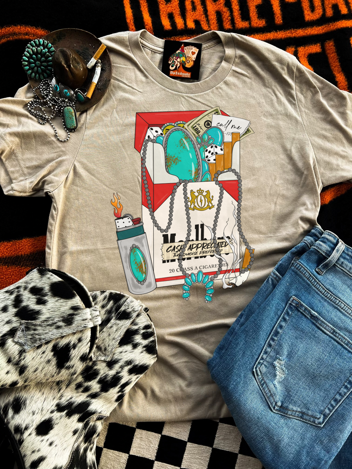 Turquoise Cigarette Box tee product image 1