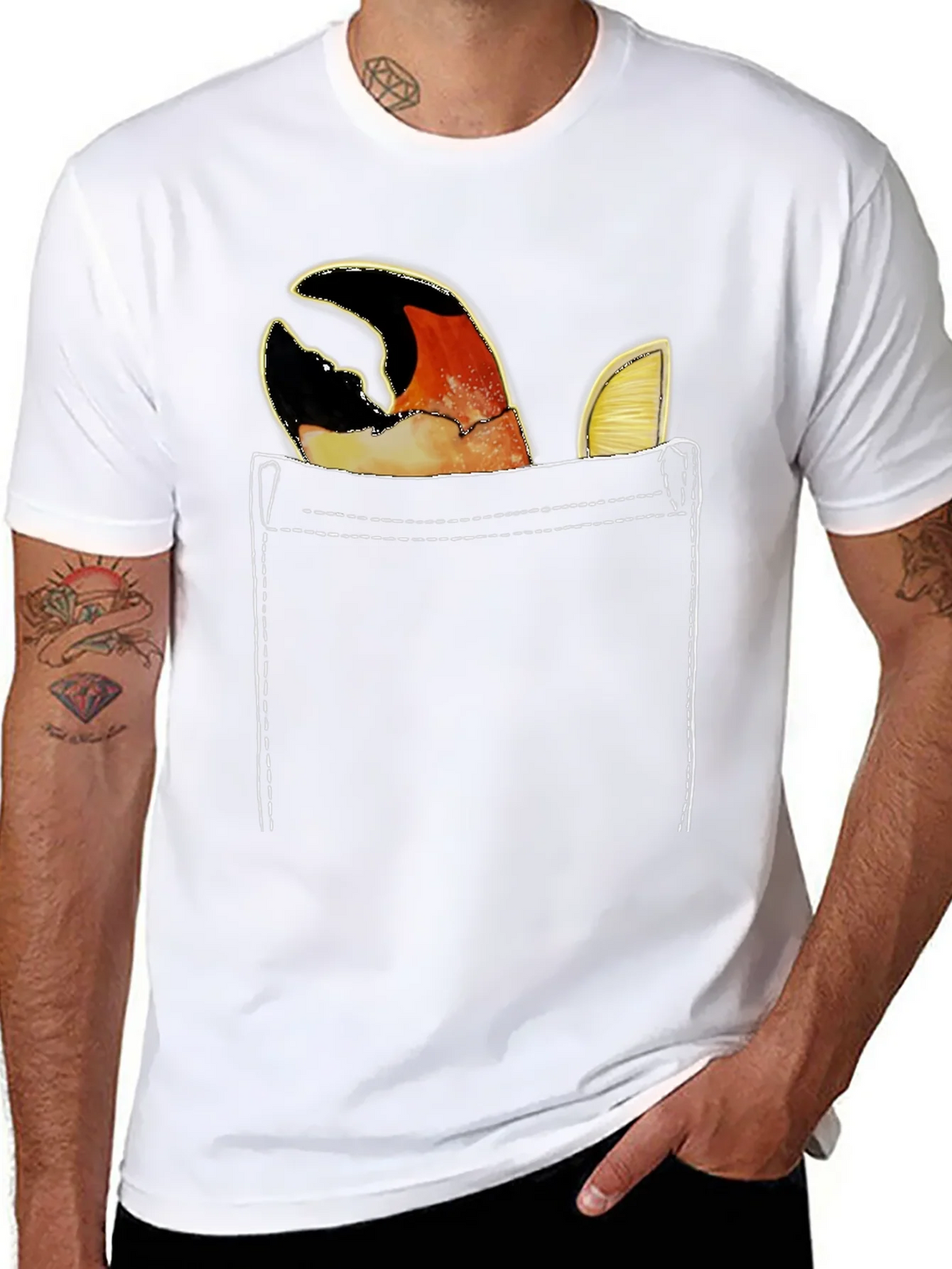 Crab Claw Pocket T-Shirt - Novelty Tee product image 1