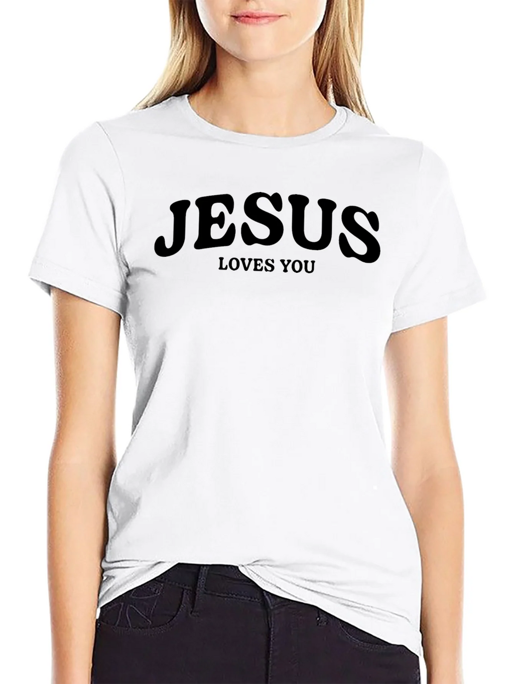 Jesus Loves You Black Graphic Tee product image 6