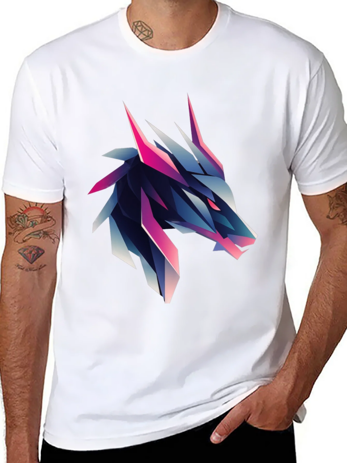 Geometric Wolf Graphic Tee - Bold & Modern product image 3