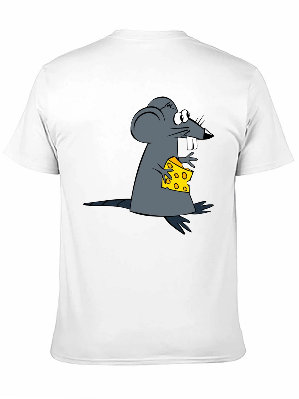 Cartoon Mouse & Cheese Graphic Black T-Shirt product image 9