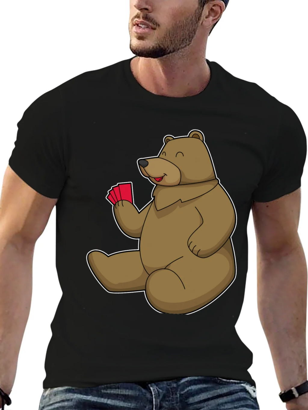 Bear Playing Cards Graphic Tee product image 2