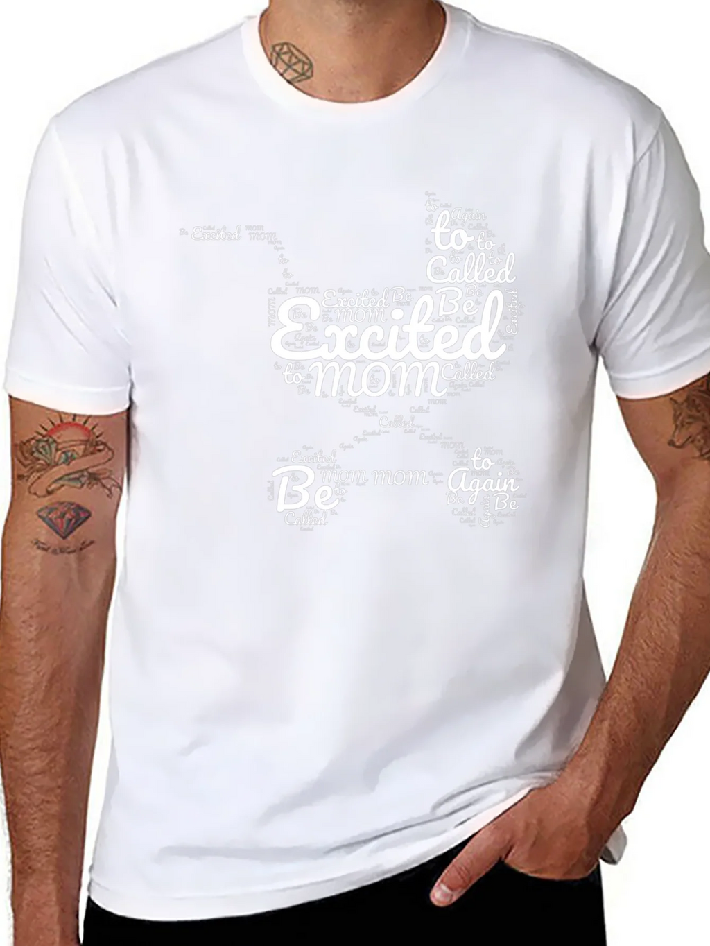 Excited Mom Typography Graphic Tee - Black product image 4