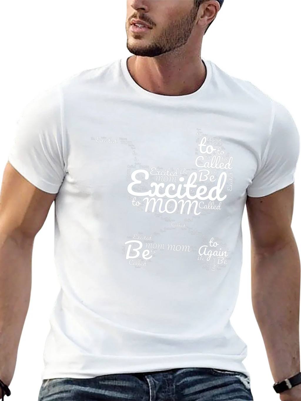 Excited Mom Typography Graphic Tee - Black product image 6