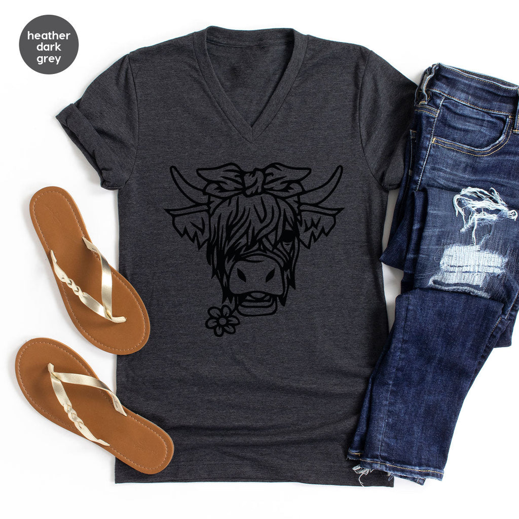 Cool Bull Shirt, With Flower T-Shirt, Funny product image 21