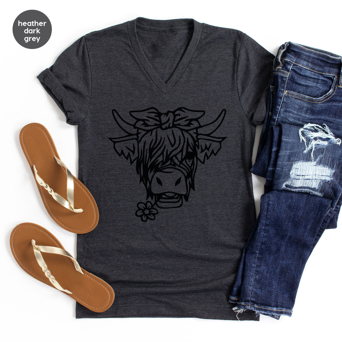 Cool Bull Shirt, With Flower T-Shirt, Funny product image 21