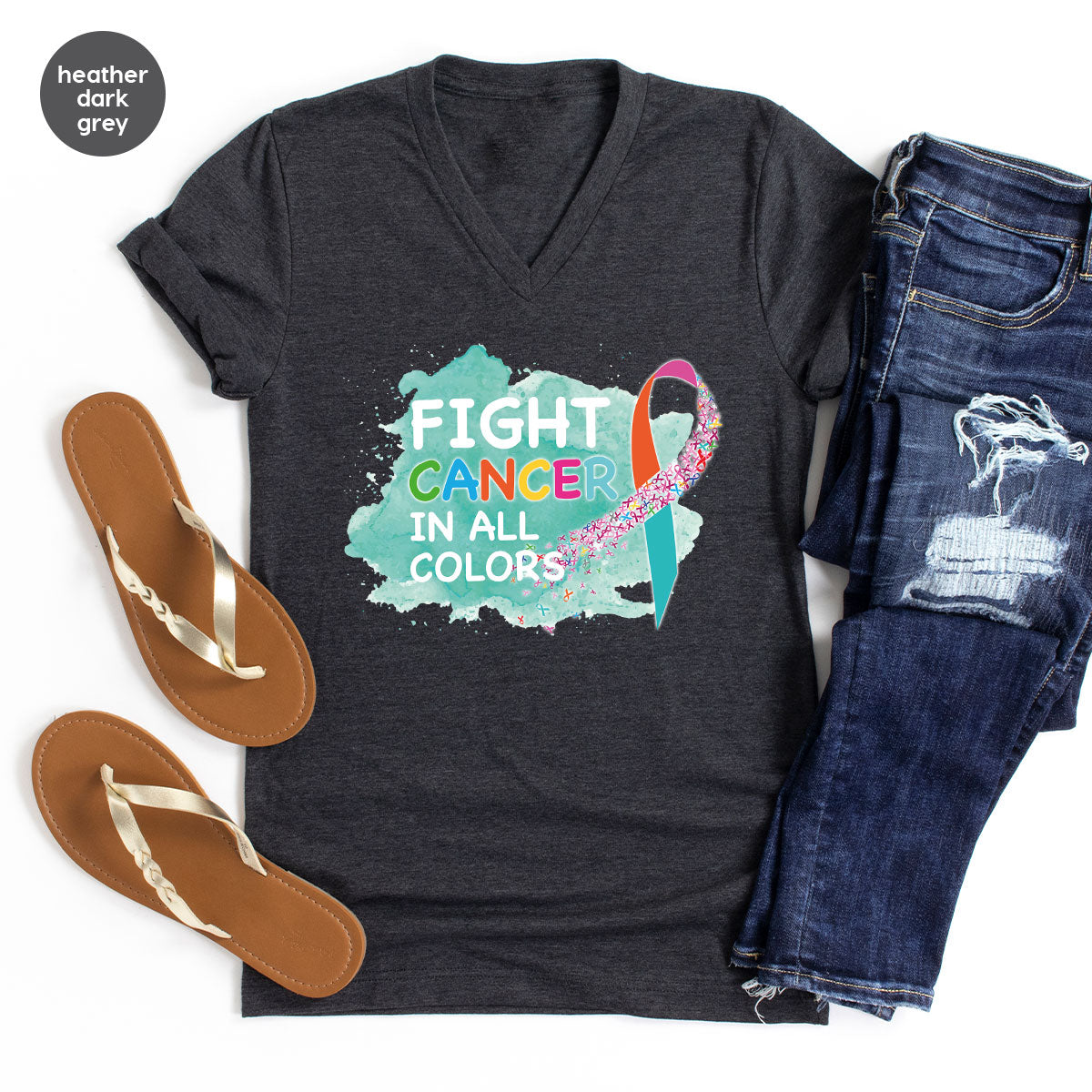 Fight Against Cancer Shirt, Warrior T-Shirt, With All Colors product image 56