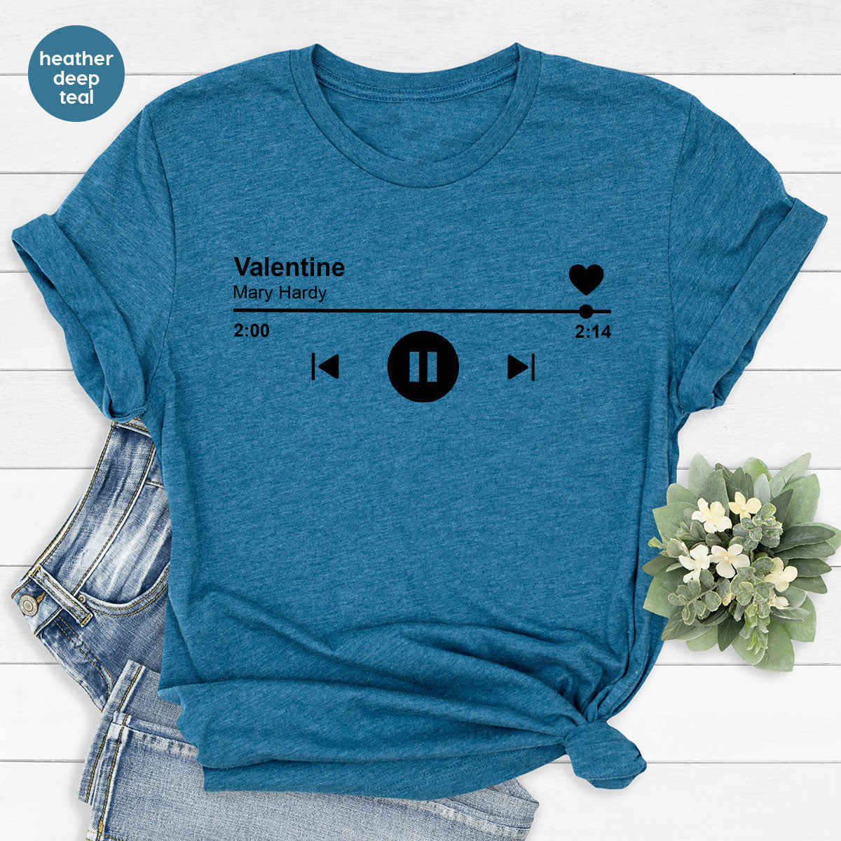 Valentine's Day Shirt, Play Music For Playlist T-Shirt product image 36