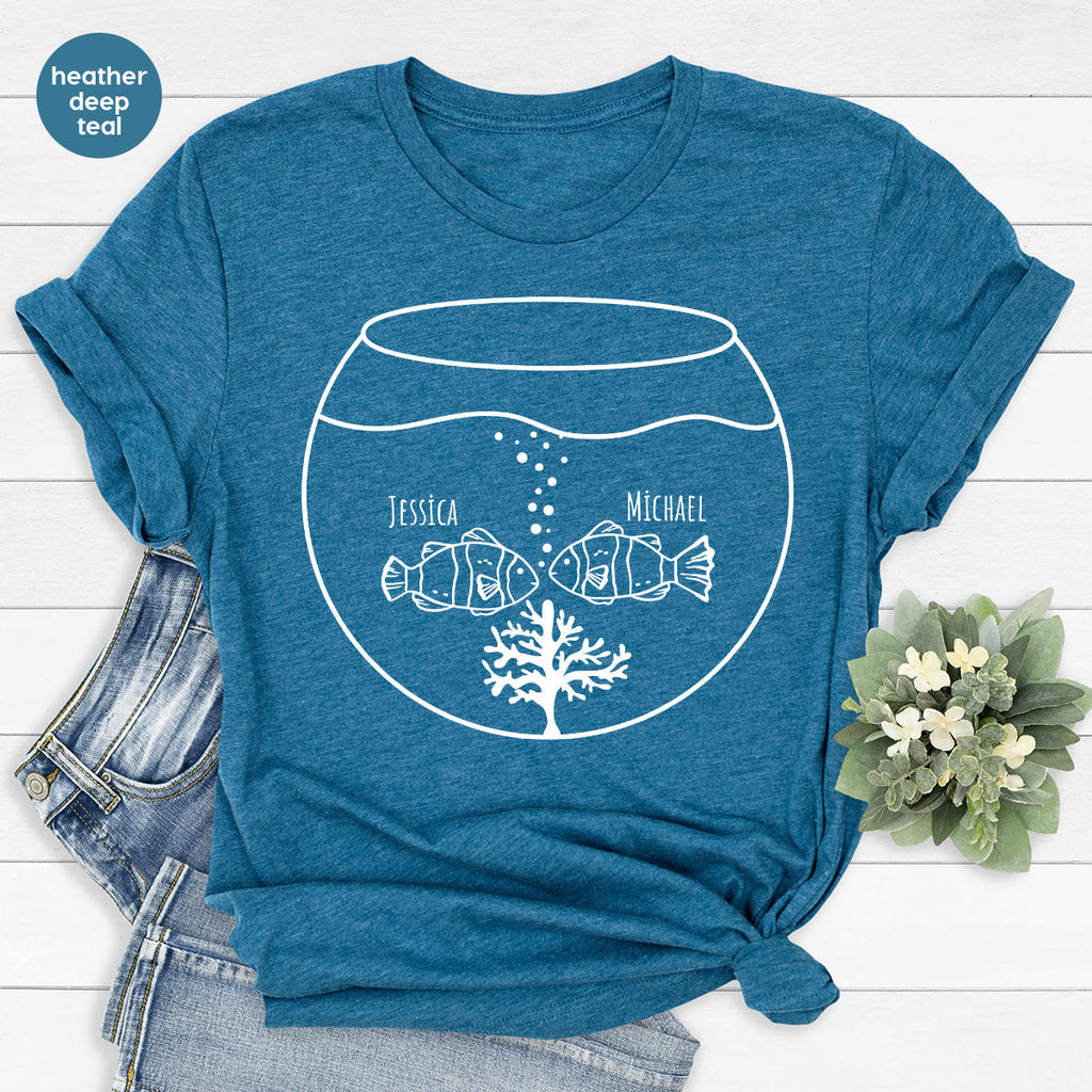 Fish Couple Shirt, Custom Name on T-Shirt, Gift for Couples product image 66