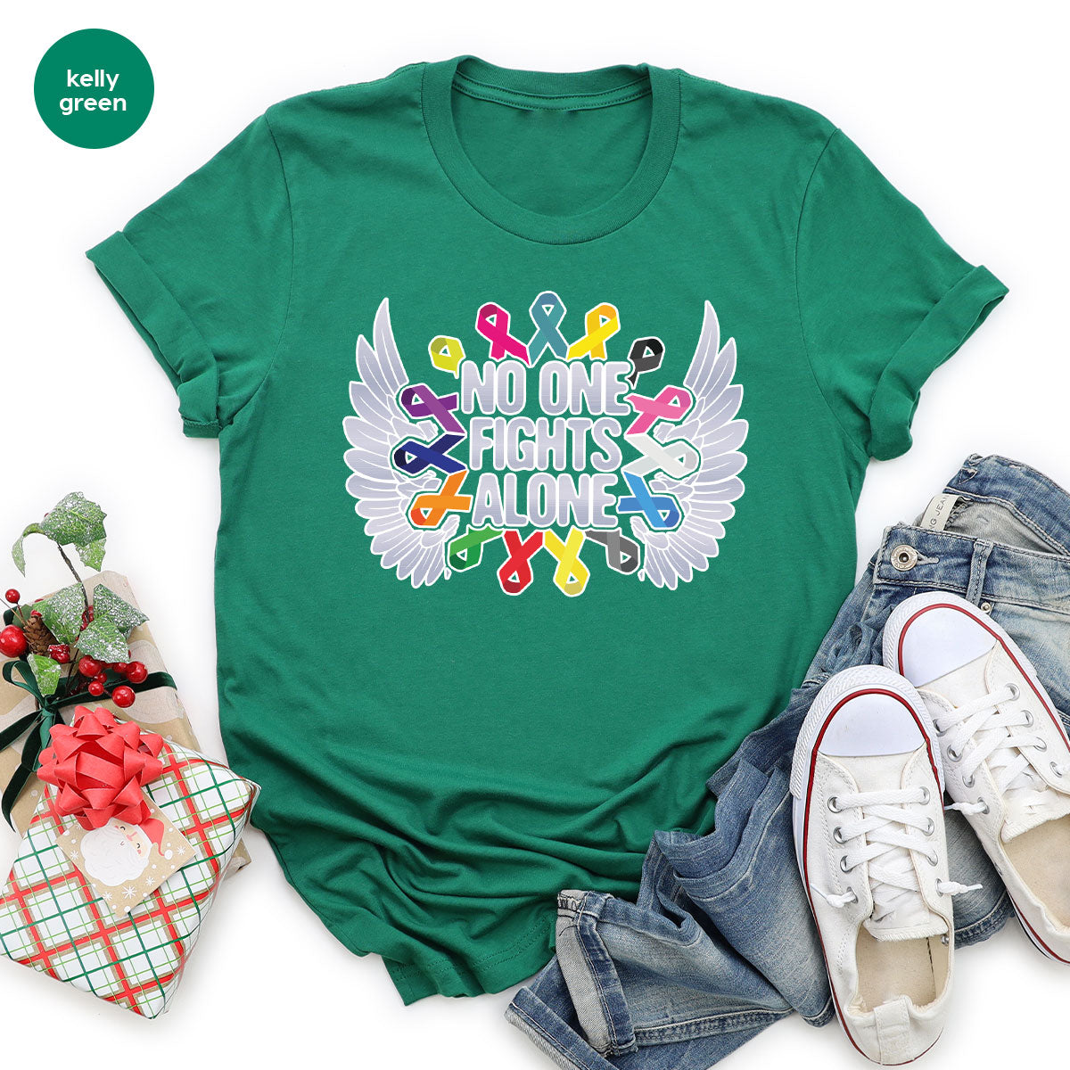 No One Fights Alone Shirt, Cancer Fighter T-Shirt, Warrior product image 62
