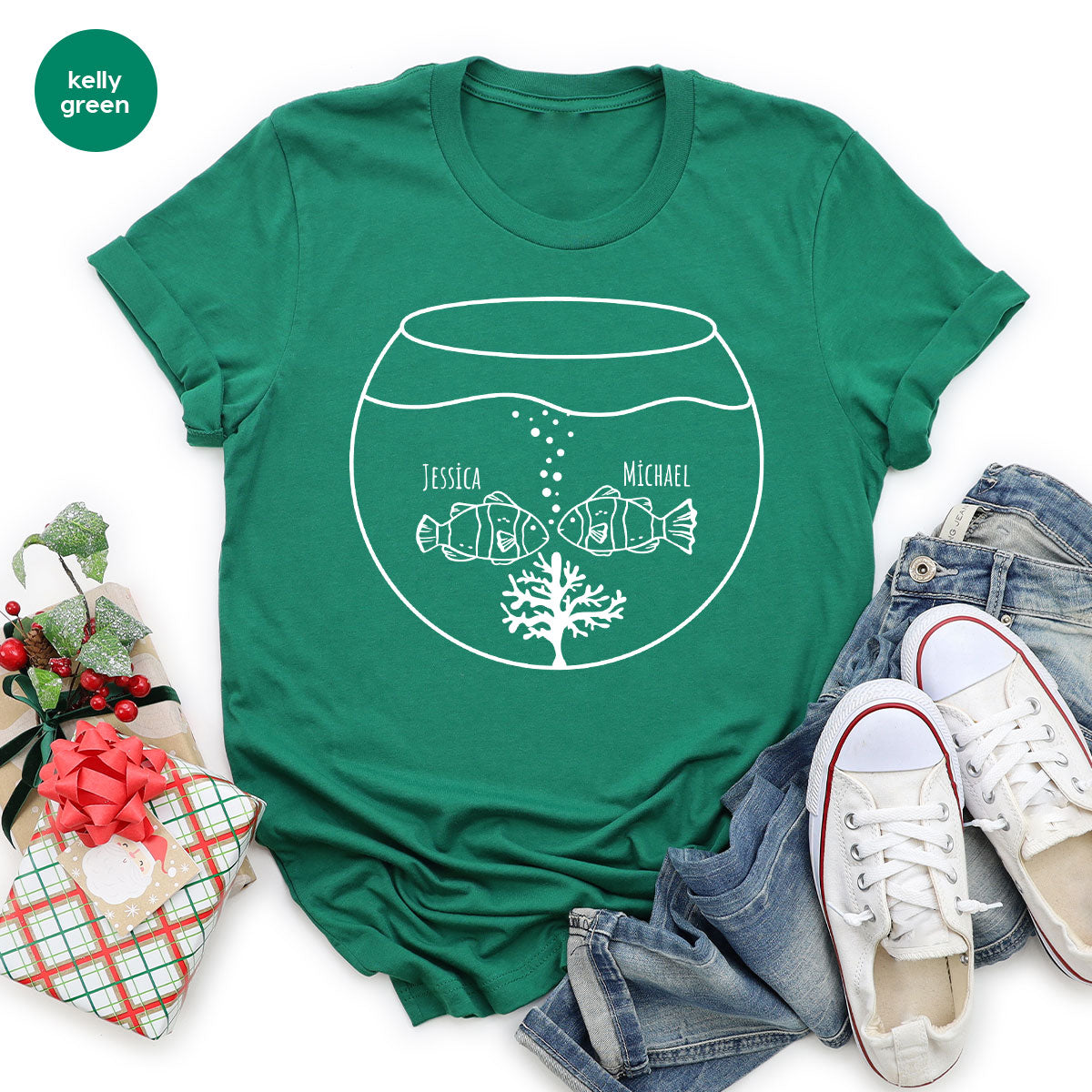 Fish Couple Shirt, Custom Name on T-Shirt, Gift for Couples product image 69