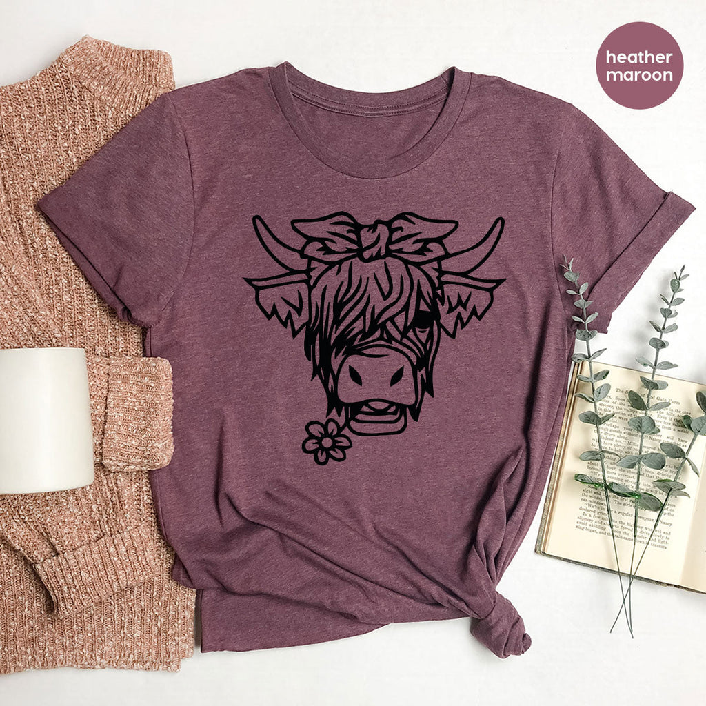 Cool Bull Shirt, With Flower T-Shirt, Funny product image 25