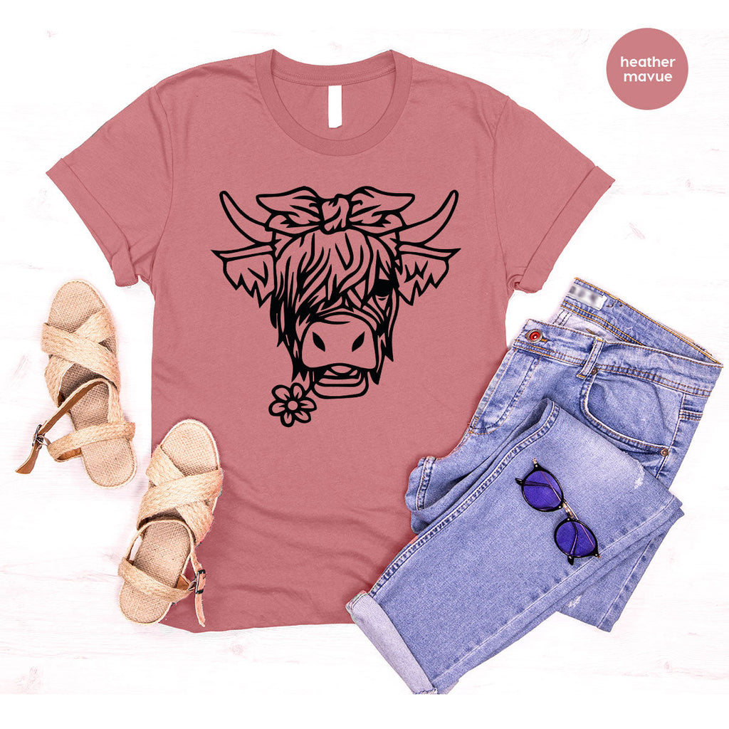 Cool Bull Shirt, With Flower T-Shirt, Funny product image 26