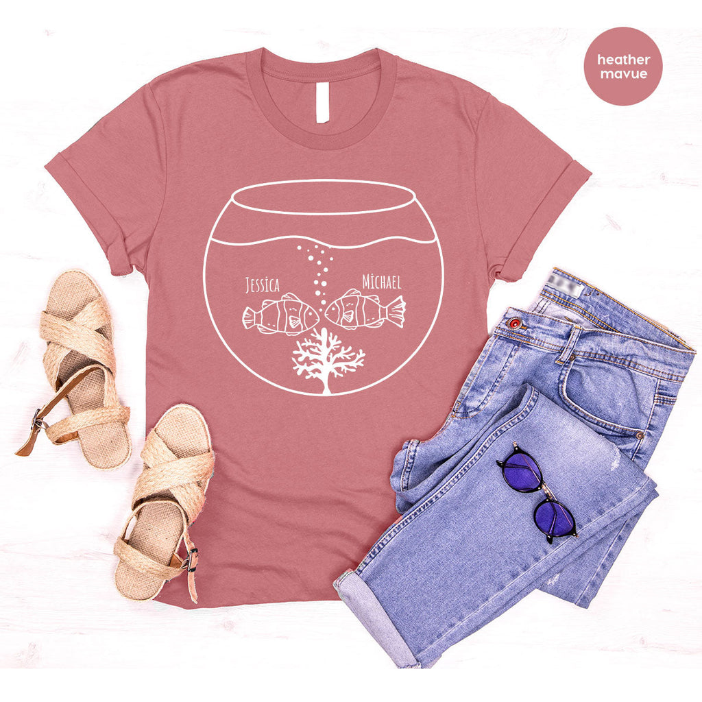 Fish Couple Shirt, Custom Name on T-Shirt, Gift for Couples product image 71