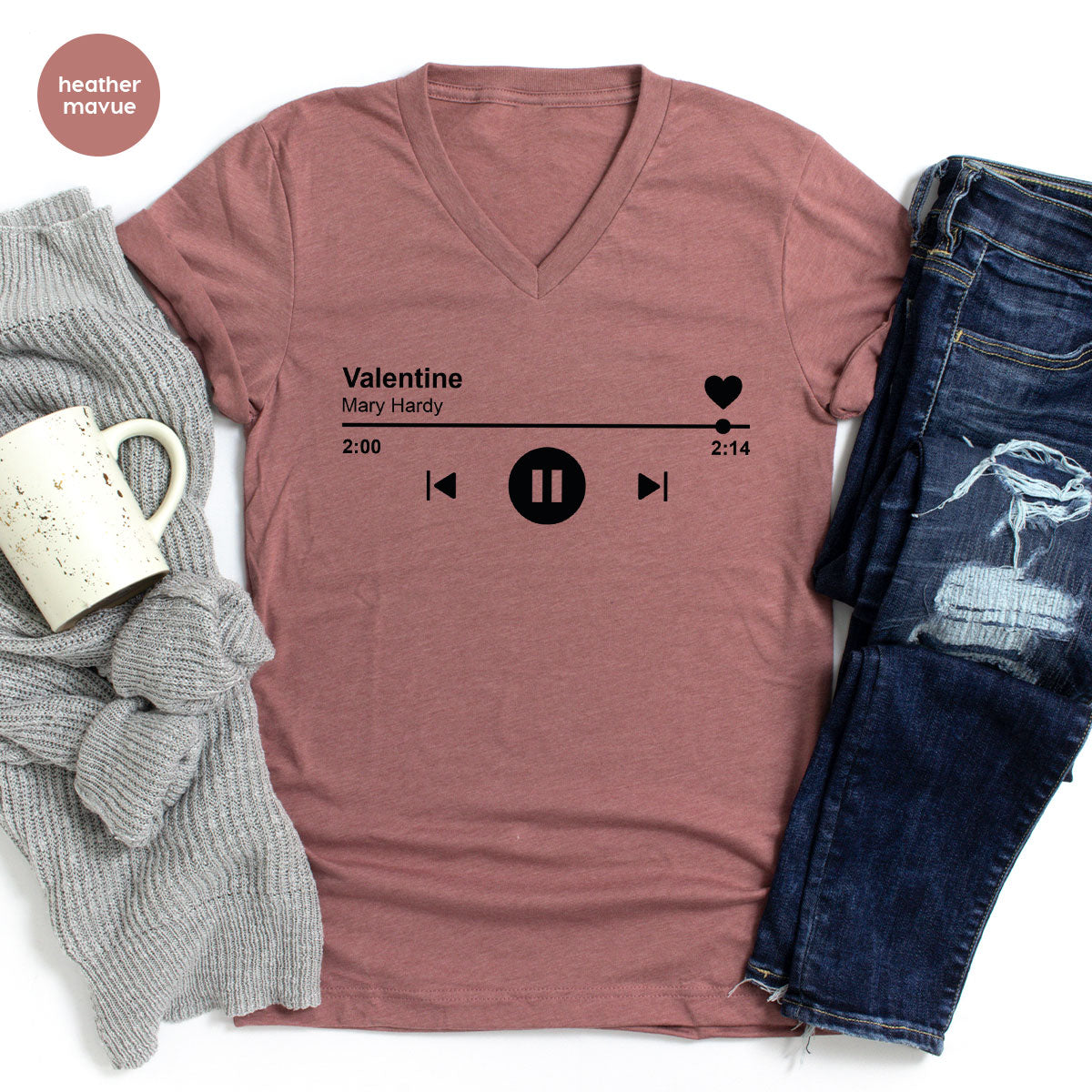 Valentine's Day Shirt, Play Music For Playlist T-Shirt product image 42