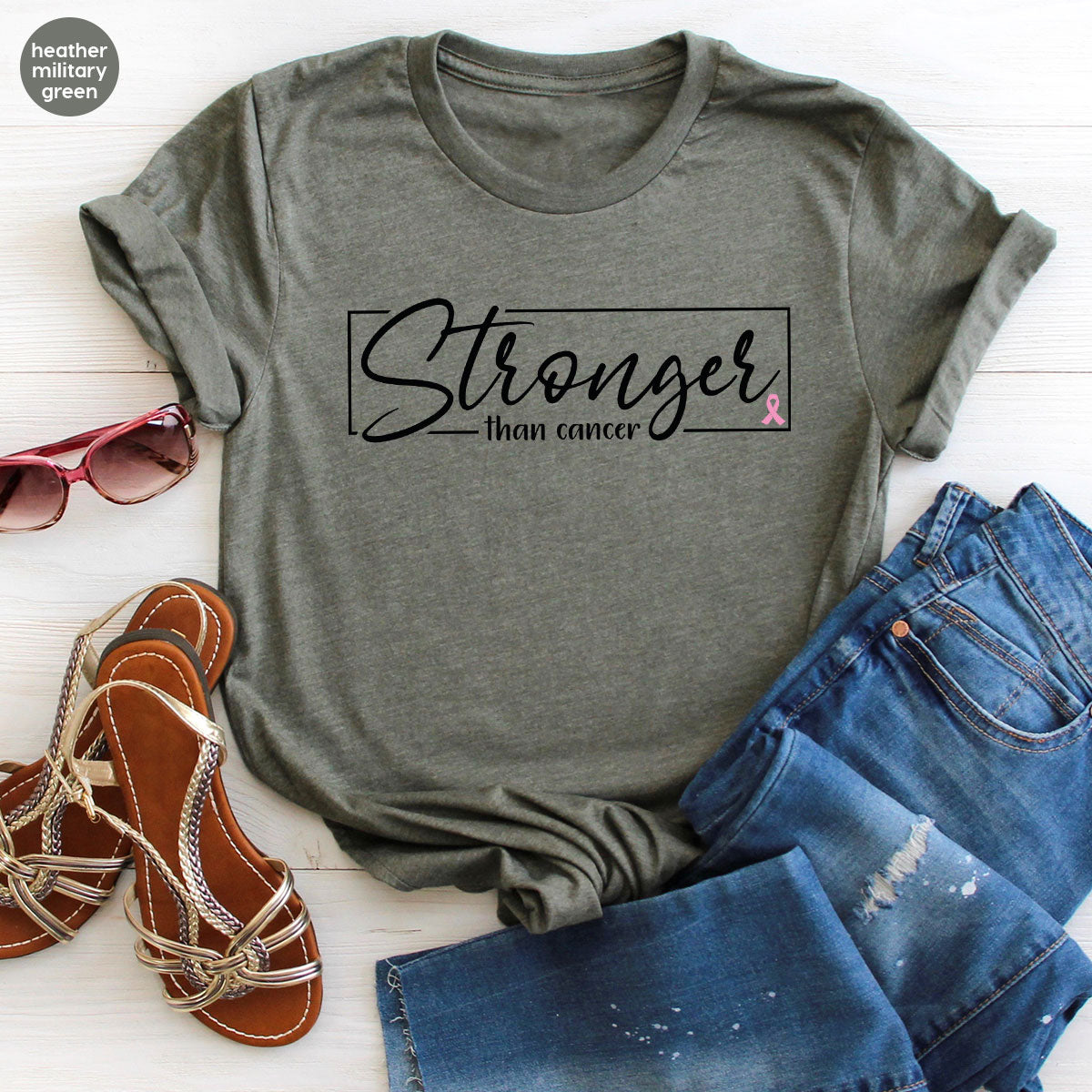 Stronger Than Cancer T-Shirt, Support Shirt, Warrior Tee product image 12