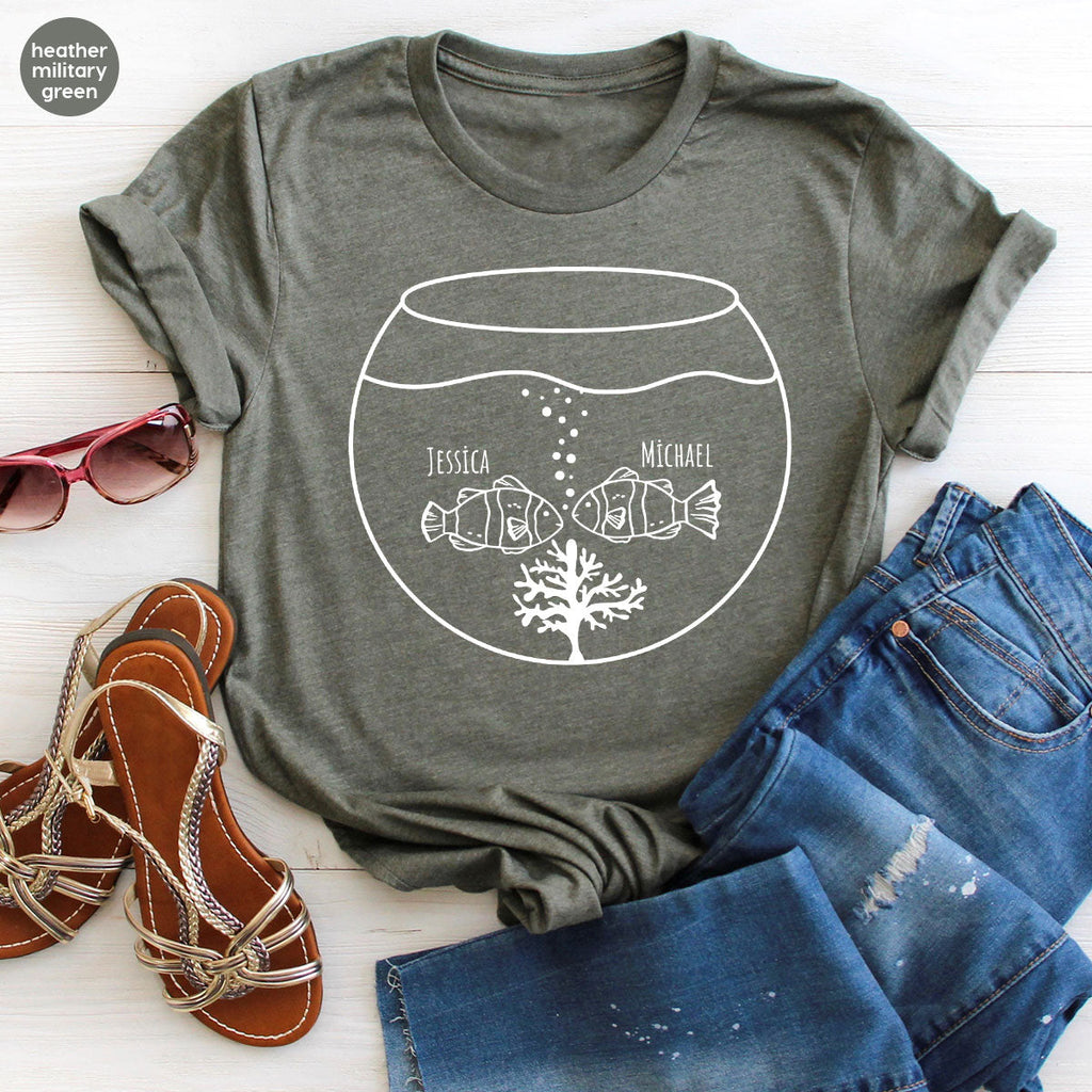 Fish Couple Shirt, Custom Name on T-Shirt, Gift for Couples product image 73