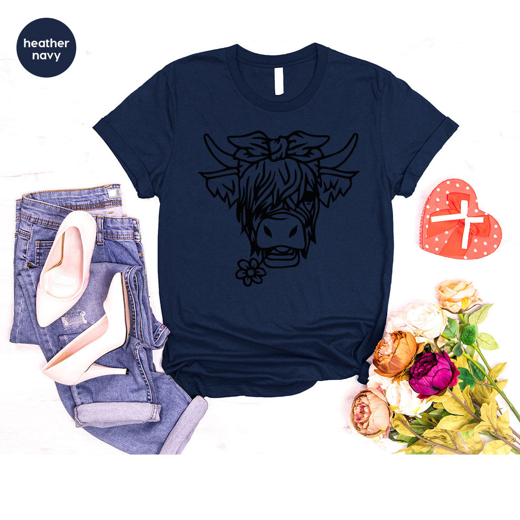 Cool Bull Shirt, With Flower T-Shirt, Funny product image 29