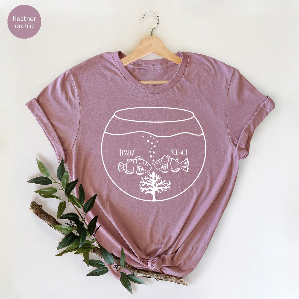 Fish Couple Shirt, Custom Name on T-Shirt, Gift for Couples product image 75