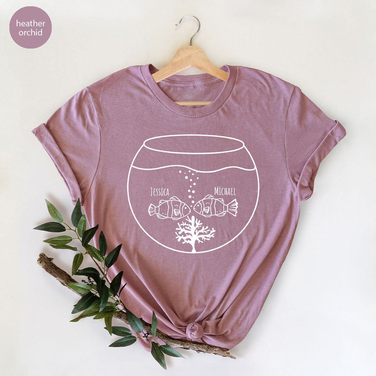 Fish Couple Shirt, Custom Name on T-Shirt, Gift for Couples product image 75