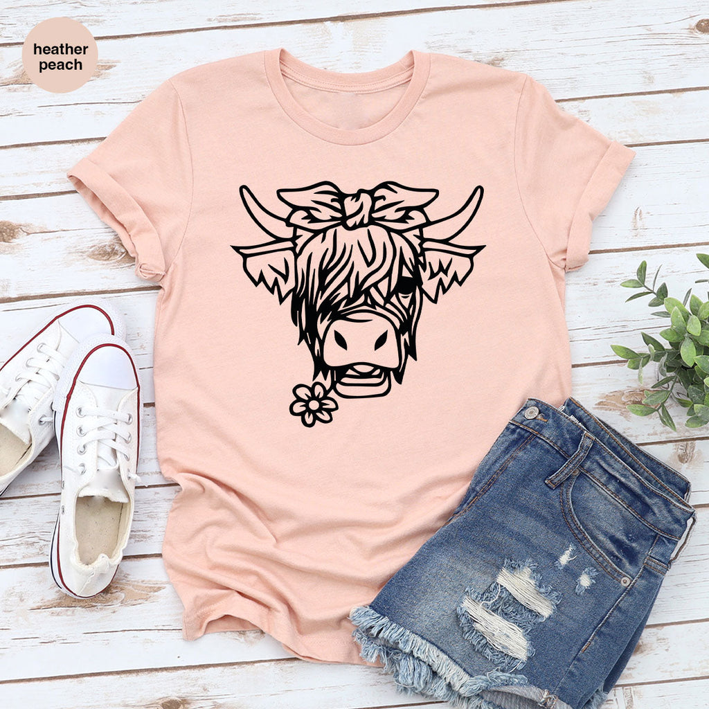 Cool Bull Shirt, With Flower T-Shirt, Funny product image 31