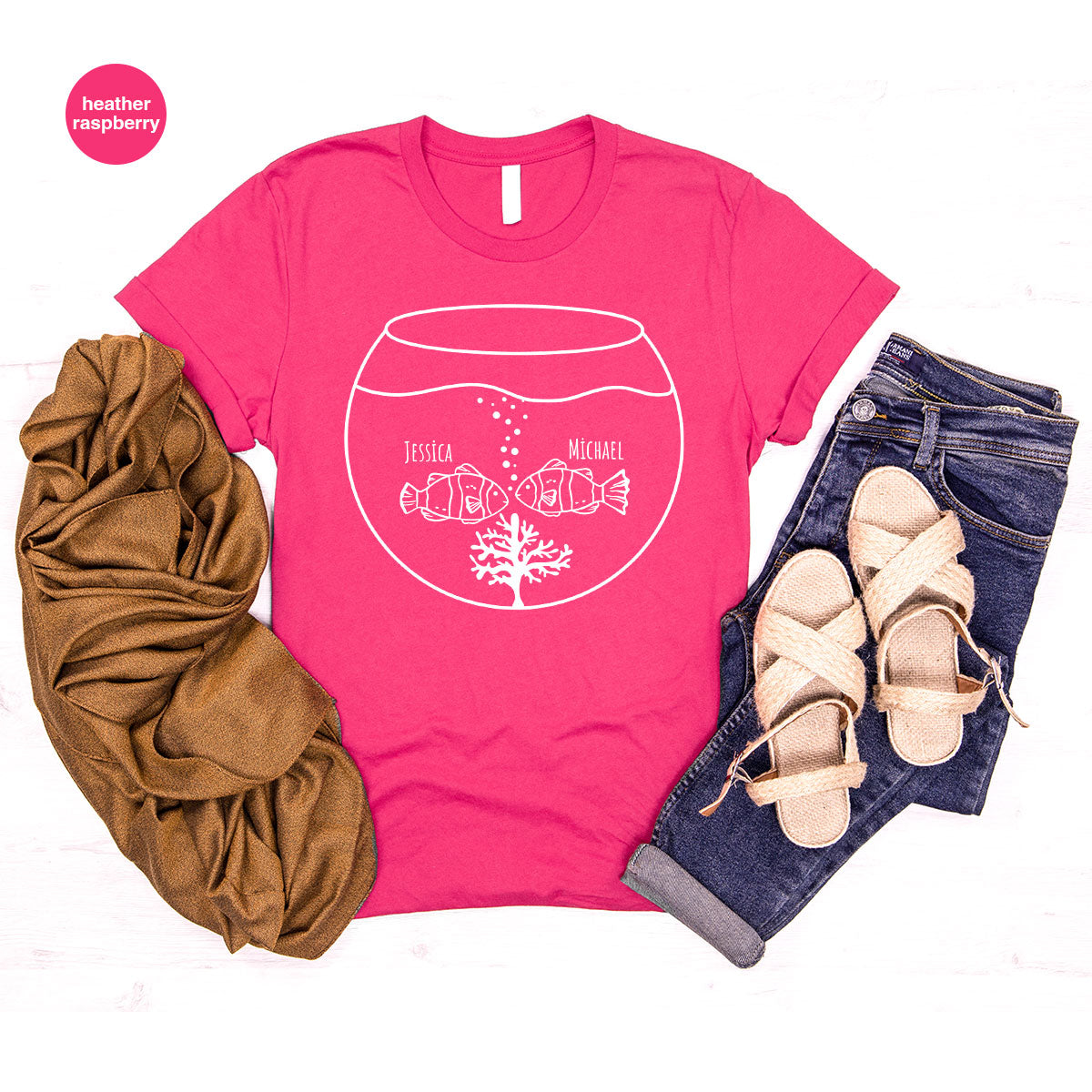Fish Couple Shirt, Custom Name on T-Shirt, Gift for Couples product image 77