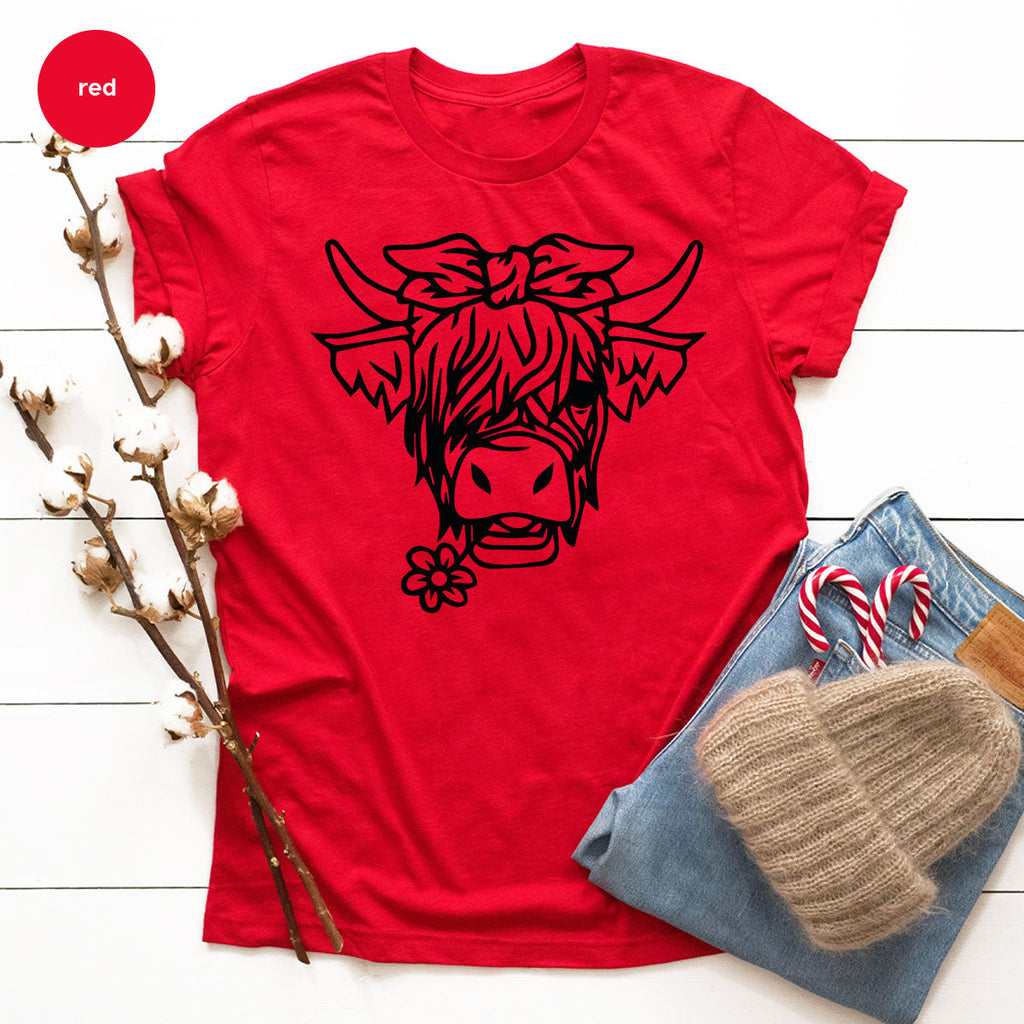 Cool Bull Shirt, With Flower T-Shirt, Funny product image 32