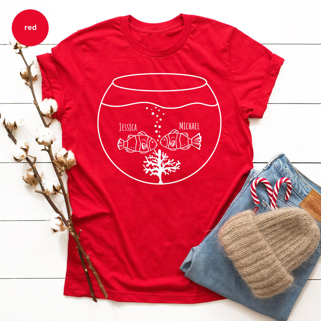 Fish Couple Shirt, Custom Name on T-Shirt, Gift for Couples product image 78