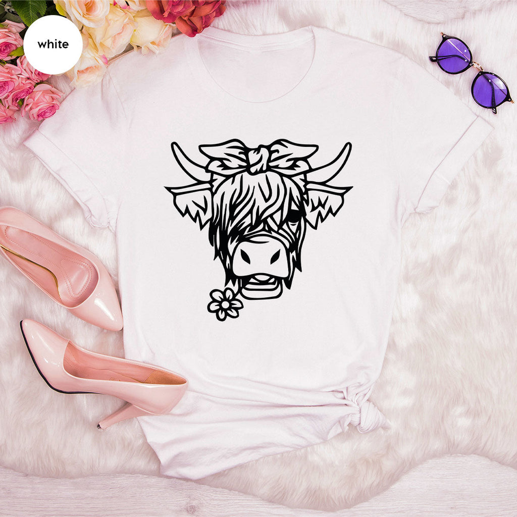 Cool Bull Shirt, With Flower T-Shirt, Funny product image 37