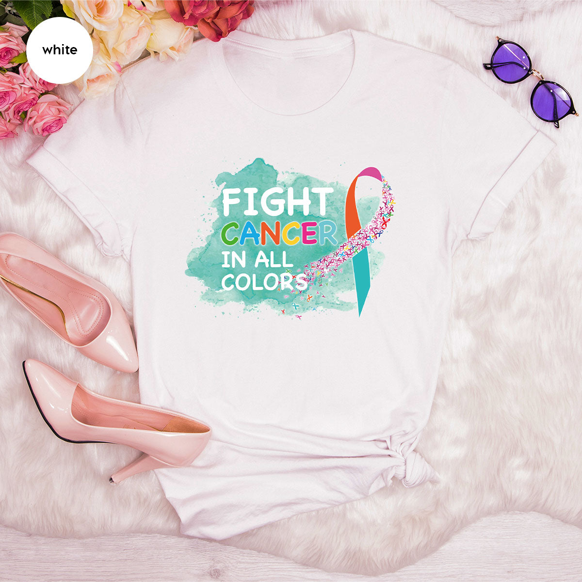 Fight Against Cancer Shirt, Warrior T-Shirt, With All Colors product image 74